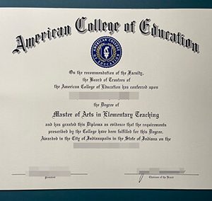fake American College of Education diploma