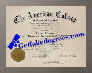 make American College of Financial Services diploma