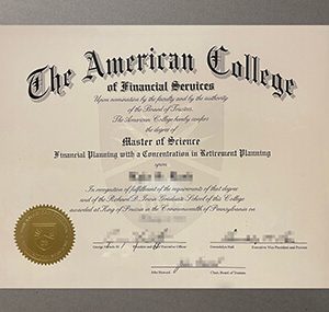 buy American College of Financial Services certificate