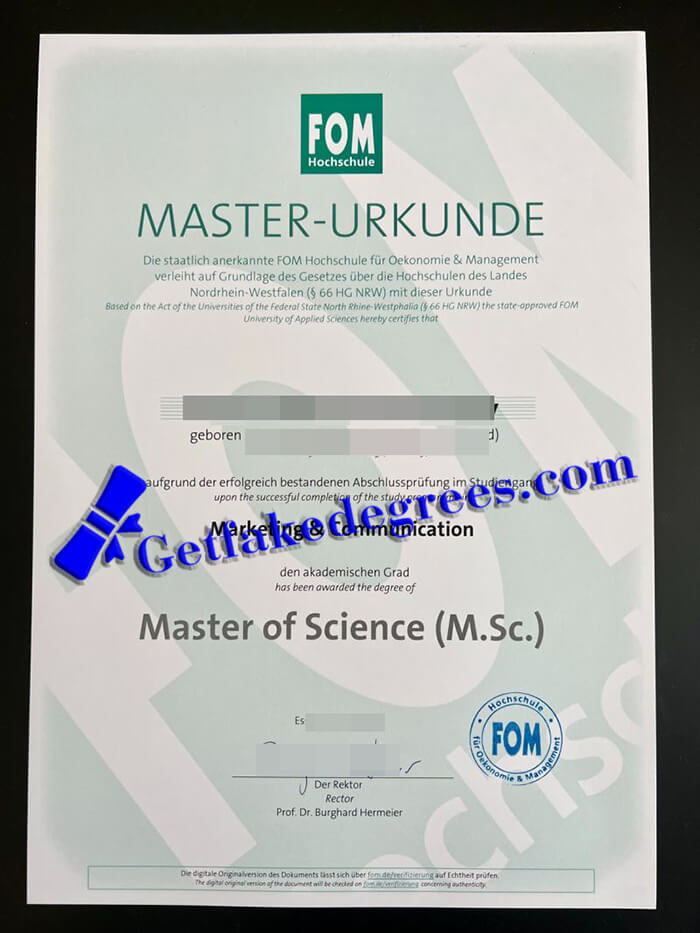 make FOM Hochschule Urkunde