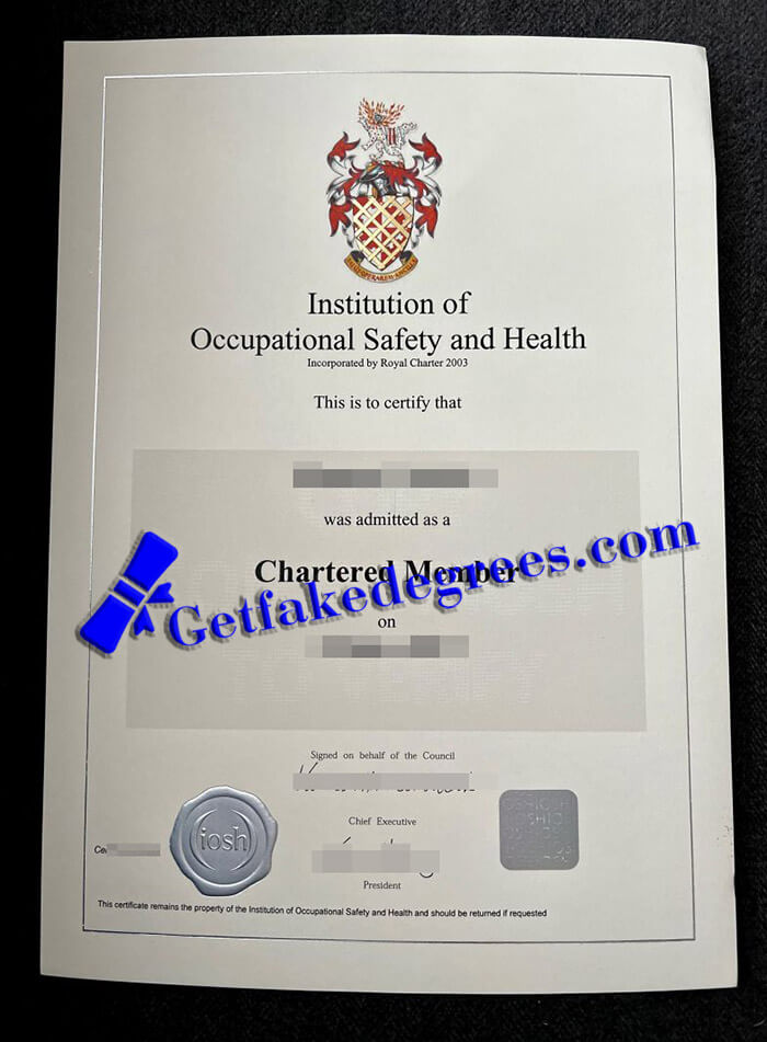 make Institution of Occupational Safety and Health certificate
