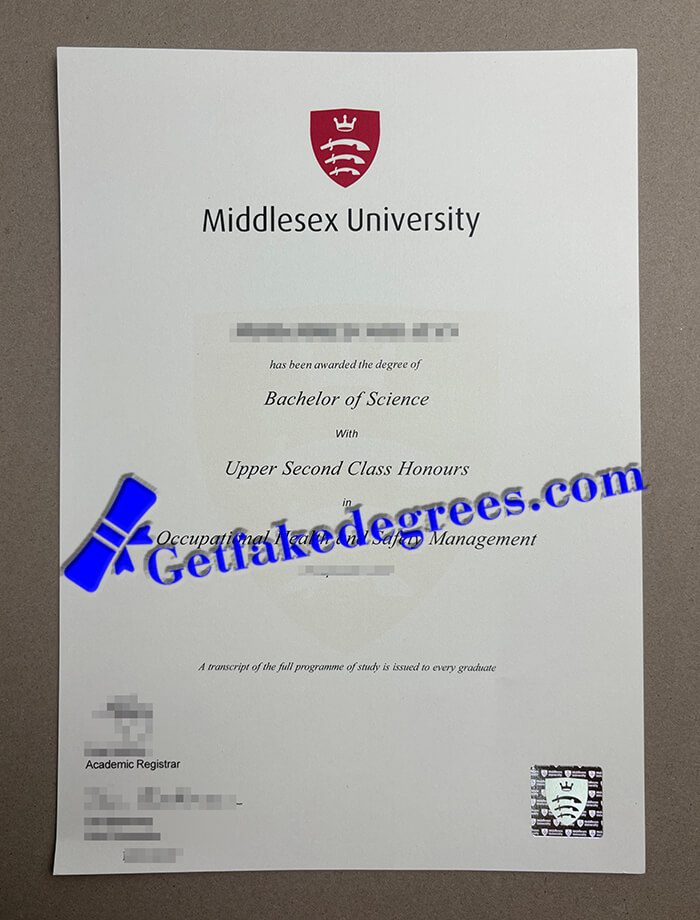 obtain Middlesex University diploma