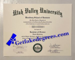 fake Utah Valley University degree