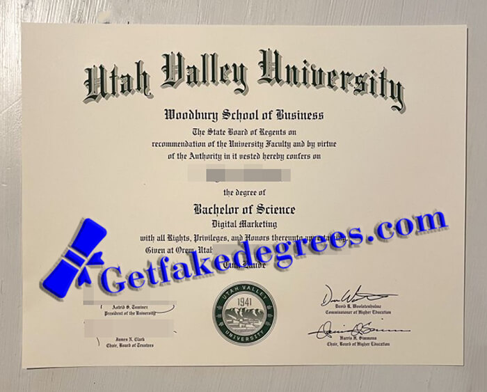 fake Utah Valley University degree