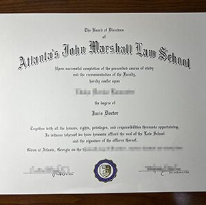 Atlanta's John Marshall Law School diploma