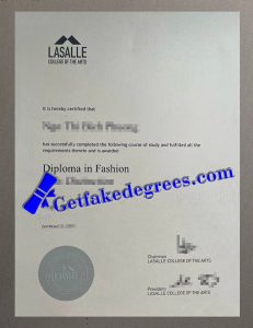 Lasalle College of The Arts degree