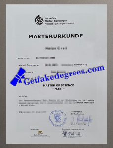 Hochschule Albstadt Sigmaringen Urkunde