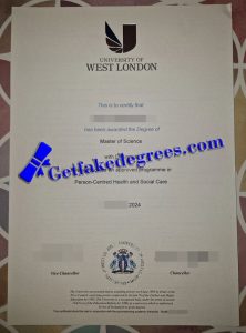 University of West London certificate