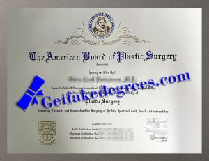 American Board of Plastic Surgery certificate