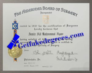 American Board of Surgery certificate