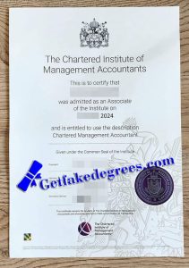 Chartered Institute of Management Accountants certificate