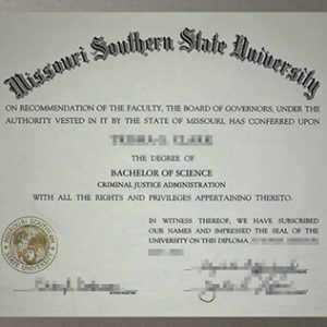 Missouri Southern State University diploma