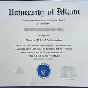 University of Miami certificate