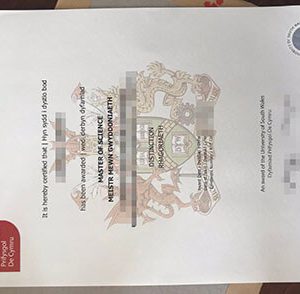 University of South Wales certificate