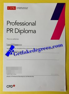 Chartered Institute of Public Relations certificate