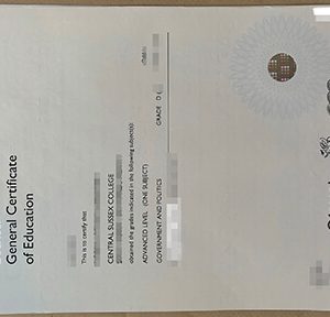 Edexcel General Certificate of Education certificate