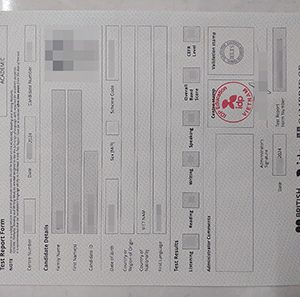 IELTS Test Report Form certificate